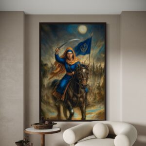 The Great Sikh Warrior With Flag